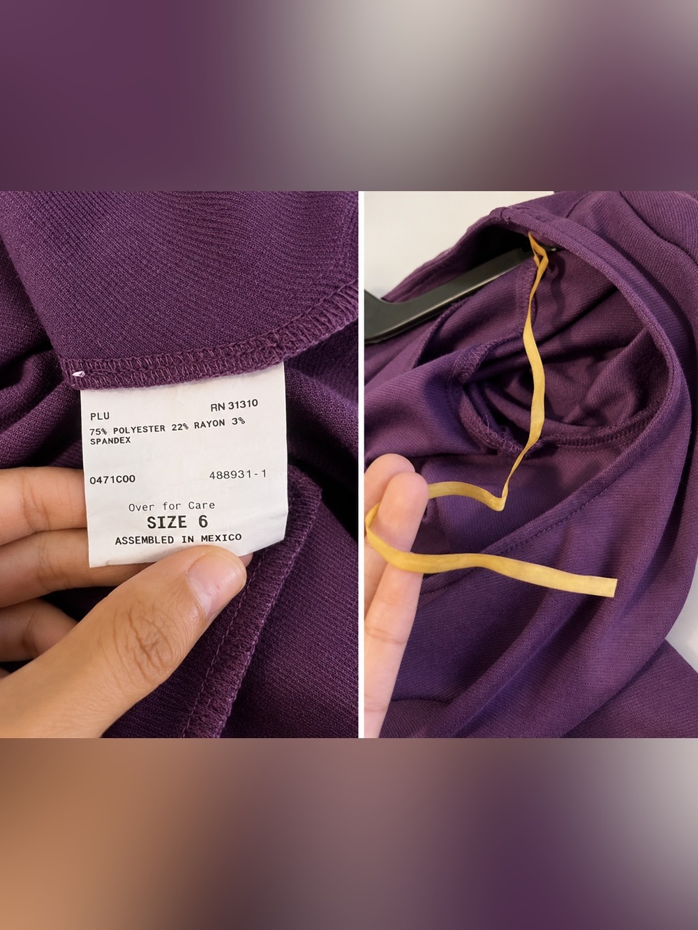 Purple Fit & Flare Dress Size 6 Pre-Owned - Picture 5 of 5